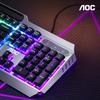 Kabelgebundene Tastatur, Echtes mechanisches Gefühl, Beleuchtete Lichteffekte, Spezielle Gaming-Tastatur, Schwarz mit blauem Licht