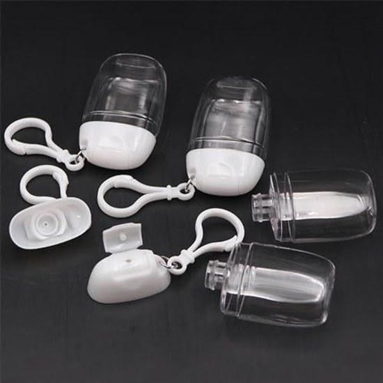 Keychain dispenser bottle portable empty Travel refill container 30ml Leak-proof hand wash cleansing lotion toner body shampoo