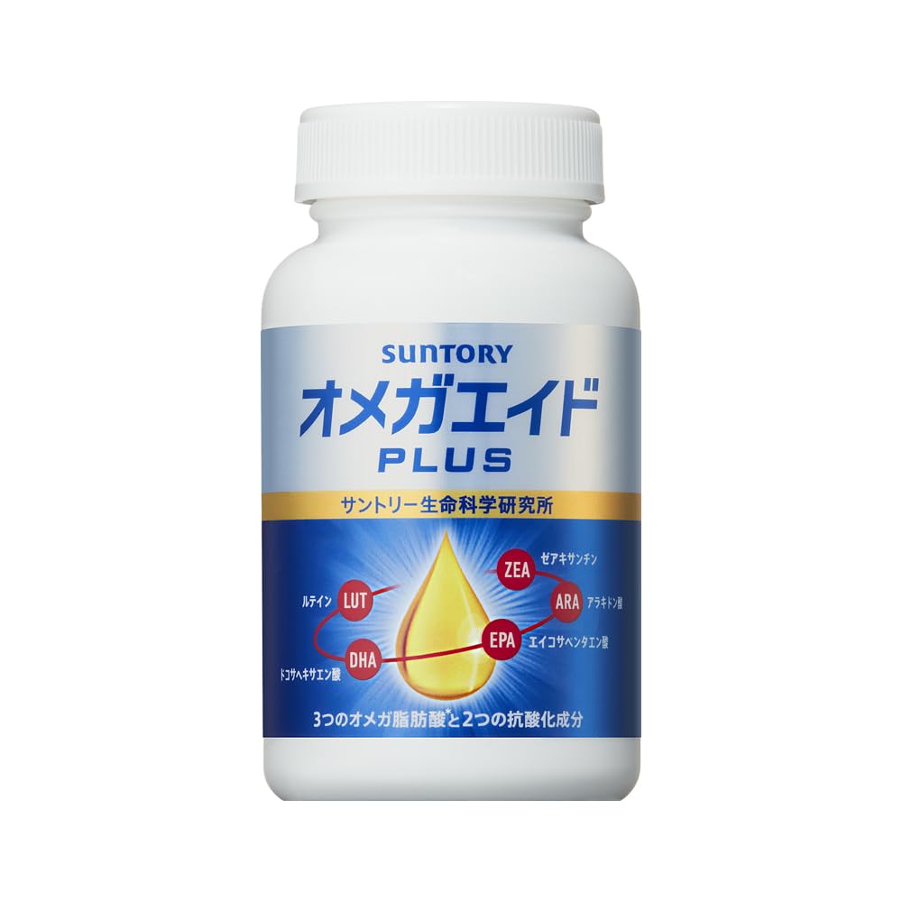 

Suntory Omega Aid PLUS Supplement - Functional Food with Omega-3 Fatty Acids 180 Capsules