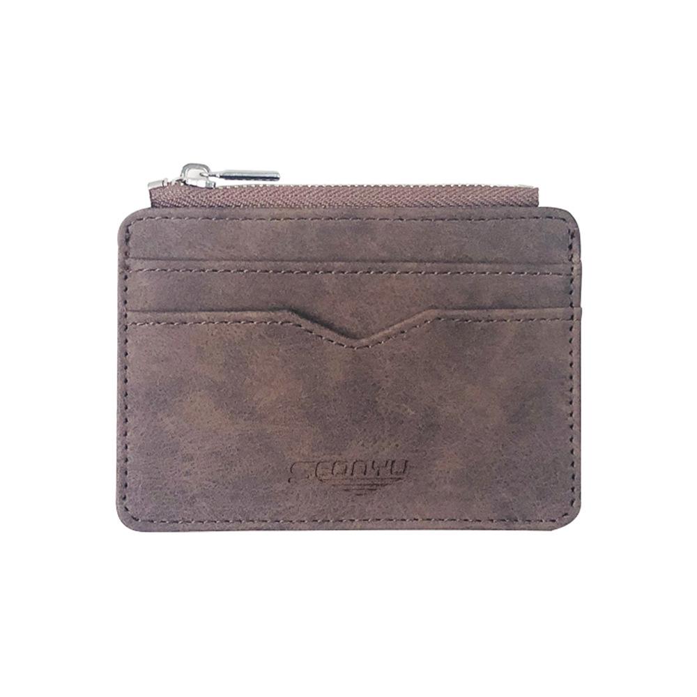 Simple Mini Men Leather Wallet With Coin Pocket Small Credit Card Holder Slim Man's Purse For Bank Cards ID Card Case