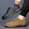 Fashion Comfortable Walking Shoes Non-Slip Formal Dress Shoes Men's Breathable Casual Lace-Up Shoes Men Casual New  Business Flats