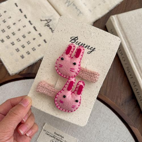 Autumn Retro Sweet Pink Coffee Leopard Pattern Bow Rabbit Hairpin Hair Ring Temperament Baby Tie Ball Head Flower Girl