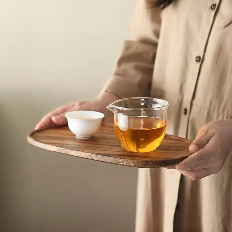 Wooden Tray Home Tea Tray Rectangular Dinner Tray Wooden Snack Fruit Tray Creative Dry Bubble Tray Simple Multi-Function Tray