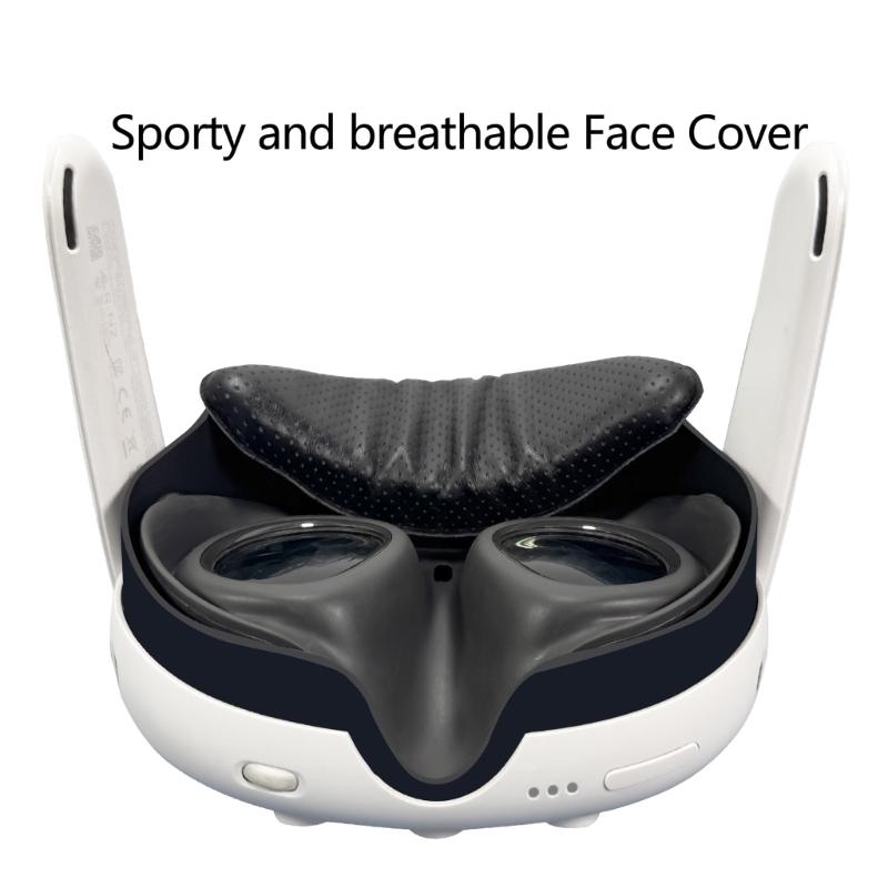 Breathable PU Leather Face Cover For 3 VR Headsets Adjustable Comfort 3D Printed Frame Enhanceds Ventilation