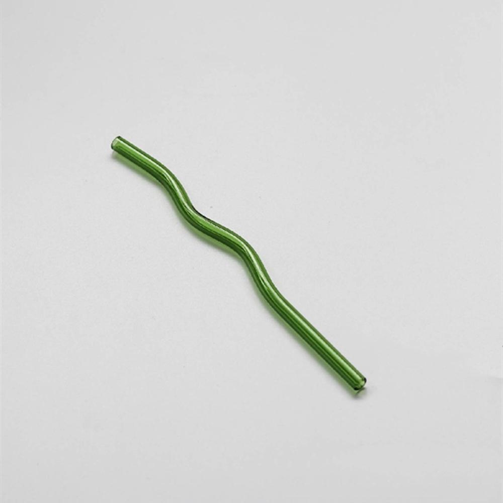 Clear Wavy Glass Straws Smoothies Cocktails Drinking Tableware Healthy Reusable Straws Party Bar Milk Coffee Kitchen Accessories