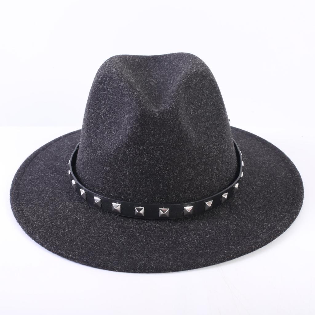 Popular European and American High-end Wool Top Hat, Men's and Women's Fashion Versatile Elegant Top Hat Jazz Hat