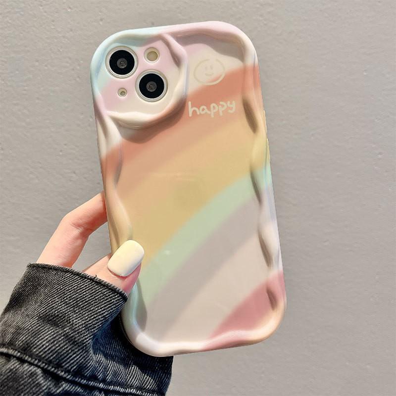 Shockproof Air Cushion Phone Case With Lanyard IPhone 17 Pro Max Full Coverage Silicone Cover Cute Cartoon Design In Cream