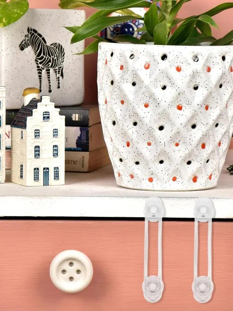 Multi-functional Baby Drawer Refrigerator Lock 5pcs Child Safety Lock Transparent Anti-Opening Soft Strap Safety Lock