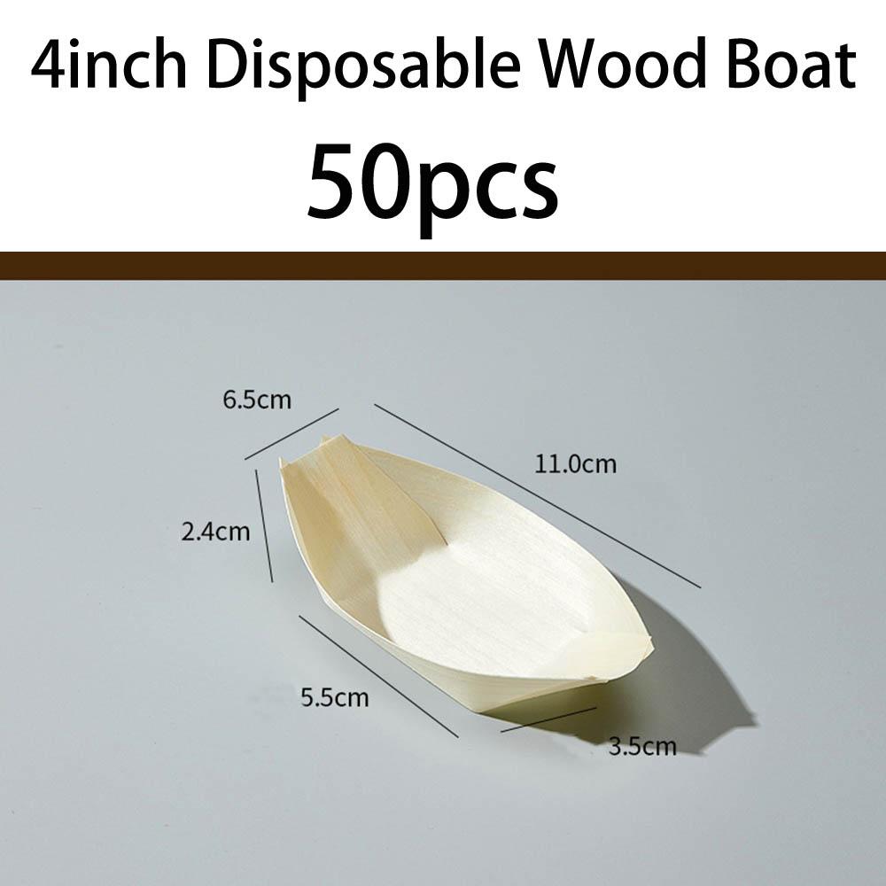 

Home Party Wedding Supplies Sushi Salad Dessert Bowl Pine Wood Serving Bowl Bamboo Wooden Boat Bamboo Leaf Boat Food Container