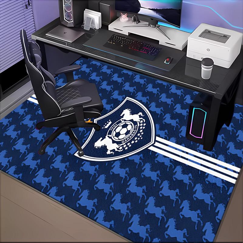 Qarabag Soccer Team Crest Design Rug Office Floor Mat - Machine Washable for Bedroom, bedroom, livingroom, Room Decor Fan Gifts Christmas