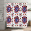 Bohemian Shower Curtain Floral Pattern Nature Theme Bathroom Decor Farmhouse Style Washable Fabric Backdrop Vintage Aesthetic