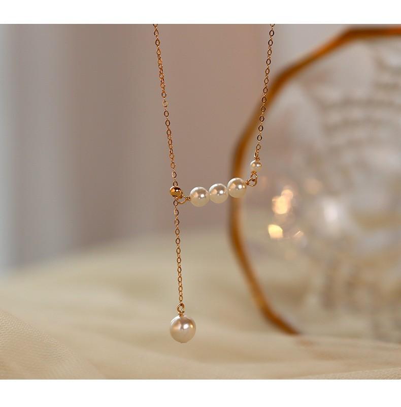 Tassel Freshwater Pearl Necklace Female Simple Niche One Wear Beaded Collarbone Chain Female