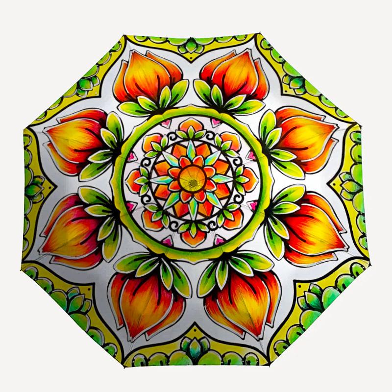 

1PC Mandala Artwork Automatic Open/close, All-Season Portable Folding Umbrella for Women & Men yy250919193