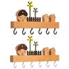 Wooden Key Hook Rack 6 Hooks Sundries Storage Shelf Coat Rack  Kitchen Bathroom Bedroom
