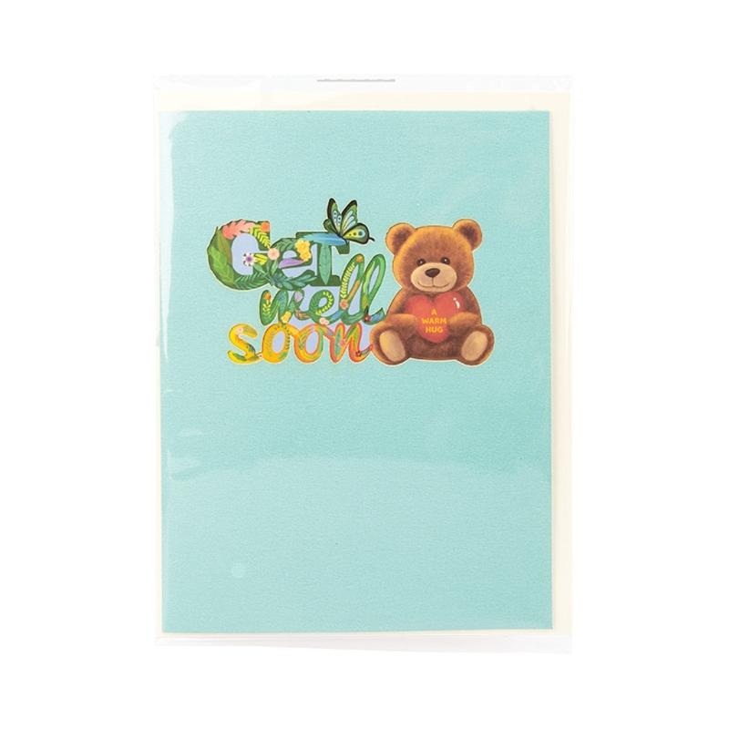 GetWellSoon Bear Theme PopUp Card with Envelope 3D Greeting Cards Card Holiday Card Greeting Cards