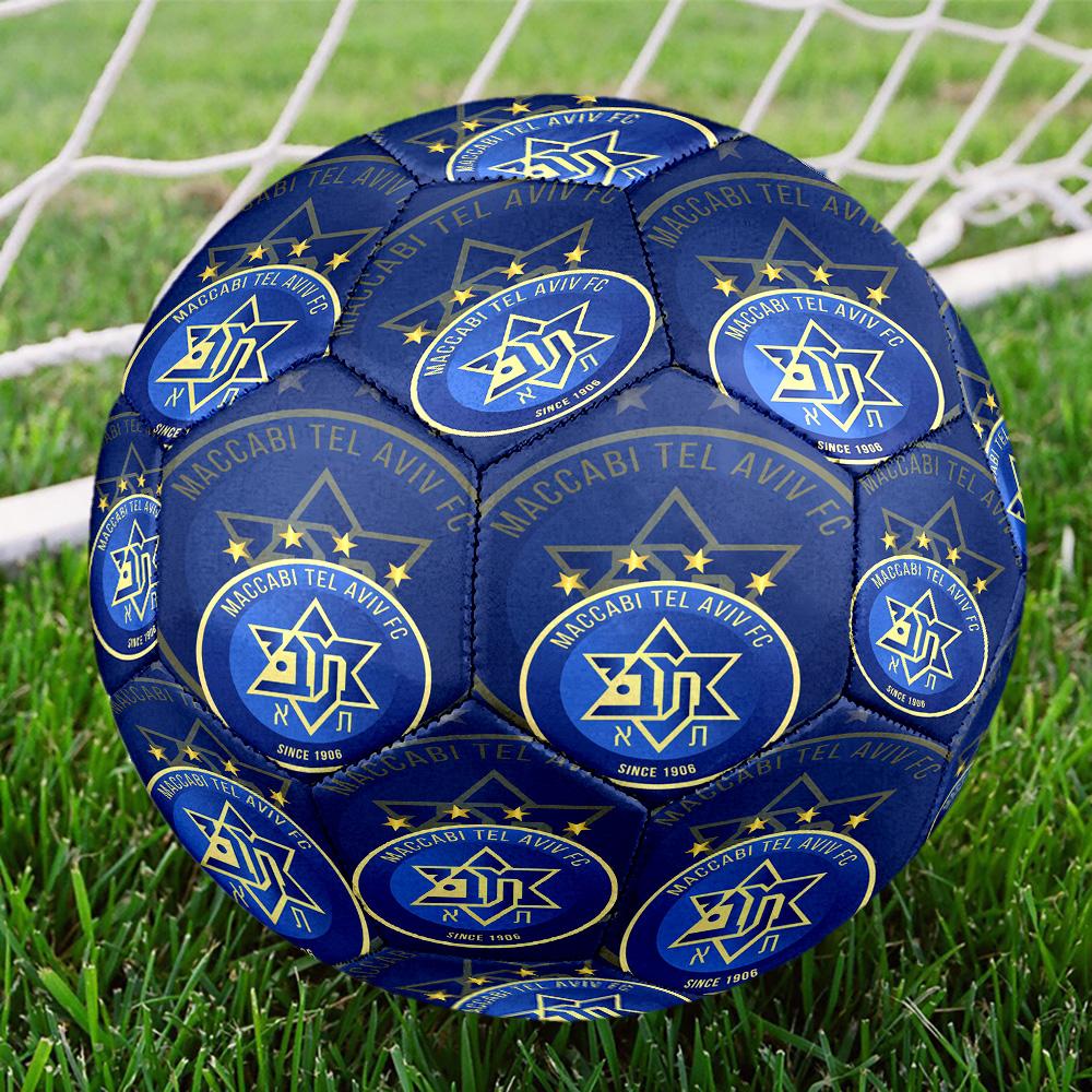Maccabi Tel Aviv FC Indoor Soccer Ball Size 5 Colorful All Ages Machine Stitched PVC Competition Ready Durable High-Bounce