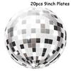 20pcs Disco Silvery Theme Disposable Paper Party Plate Set Wedding Birthday Anniversary Picnic Decoration Shower Travel Supplies