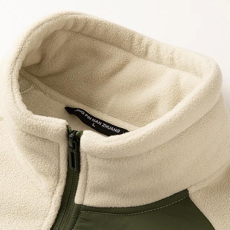 Pockets Solid Color Zipper Men's Clothing Cardigan Long Sleeve Coats Casual Fashion Autumn Winter Hoodies Turtleneck Tops