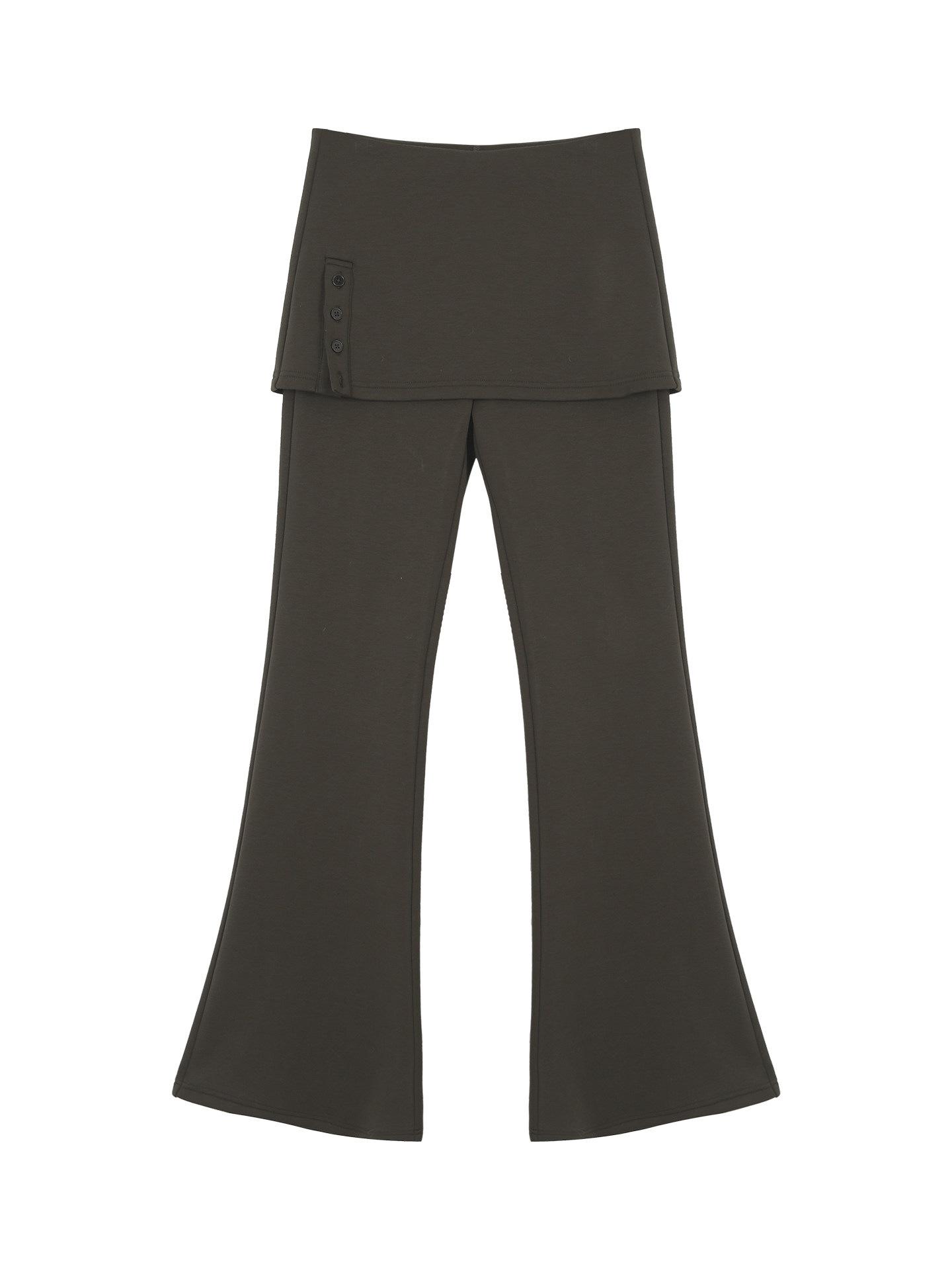 Petite Korean Style Coffee Plus Velvet Wide-Leg Women s Winter Pants M
