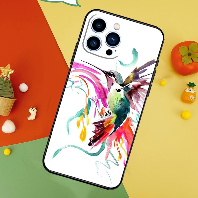 Hummingbird and Flowers Phone Case For iPhone 17 Pro Max 16 15 14 12 11 13 Pro Max Plus 12 13 Mini 16e 17 Air Cover