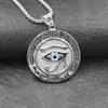Hip Hop Altes Ägypten Runde Schmuckstücke Collares Goldfarbe Edelstahlkette Ägyptisches Auge des Horus Halsketten & Anhänger