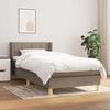 Slatted Bed Base with Mattress - Taupe - 100x200 Cm - Adjustable Headboard - 2-seater