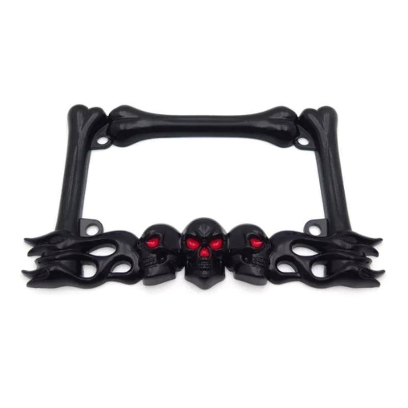 License Plate Skull Head Plastic License Plate Frame Suitable for Motorcycle