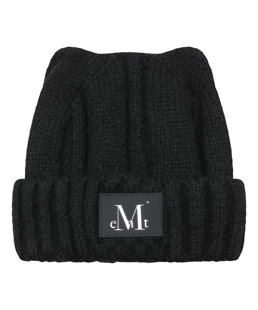 MUCENT Misty Leather Patch Cat Beanie