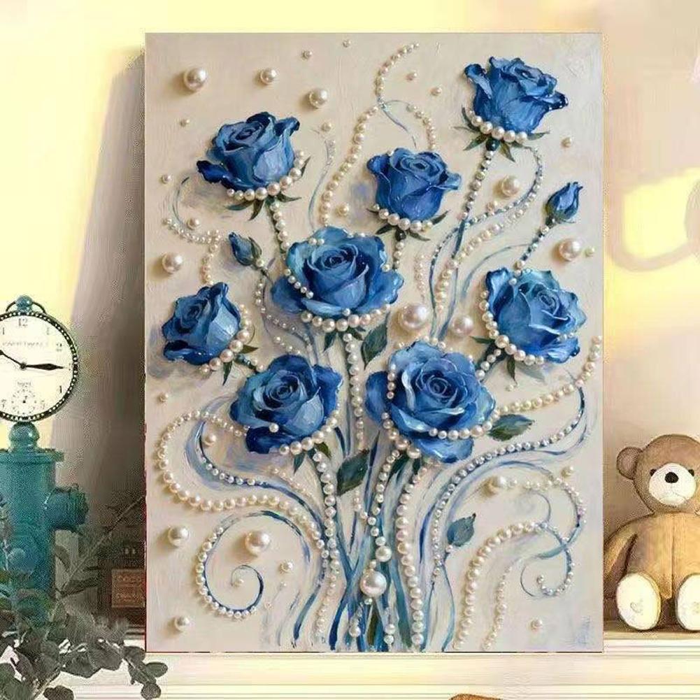 DIY Pearl Diamond Dots Paintings Picture Arts Craft with Frame 11.81x15.75in for Adults Beginners Gem Art