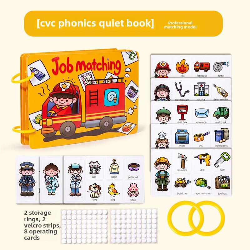 

Early Learners CVC Word Building Busy Book Interactive Alphabet Puzzle Game Paper Handwriting Aid for Ages 3-6 Job Matching