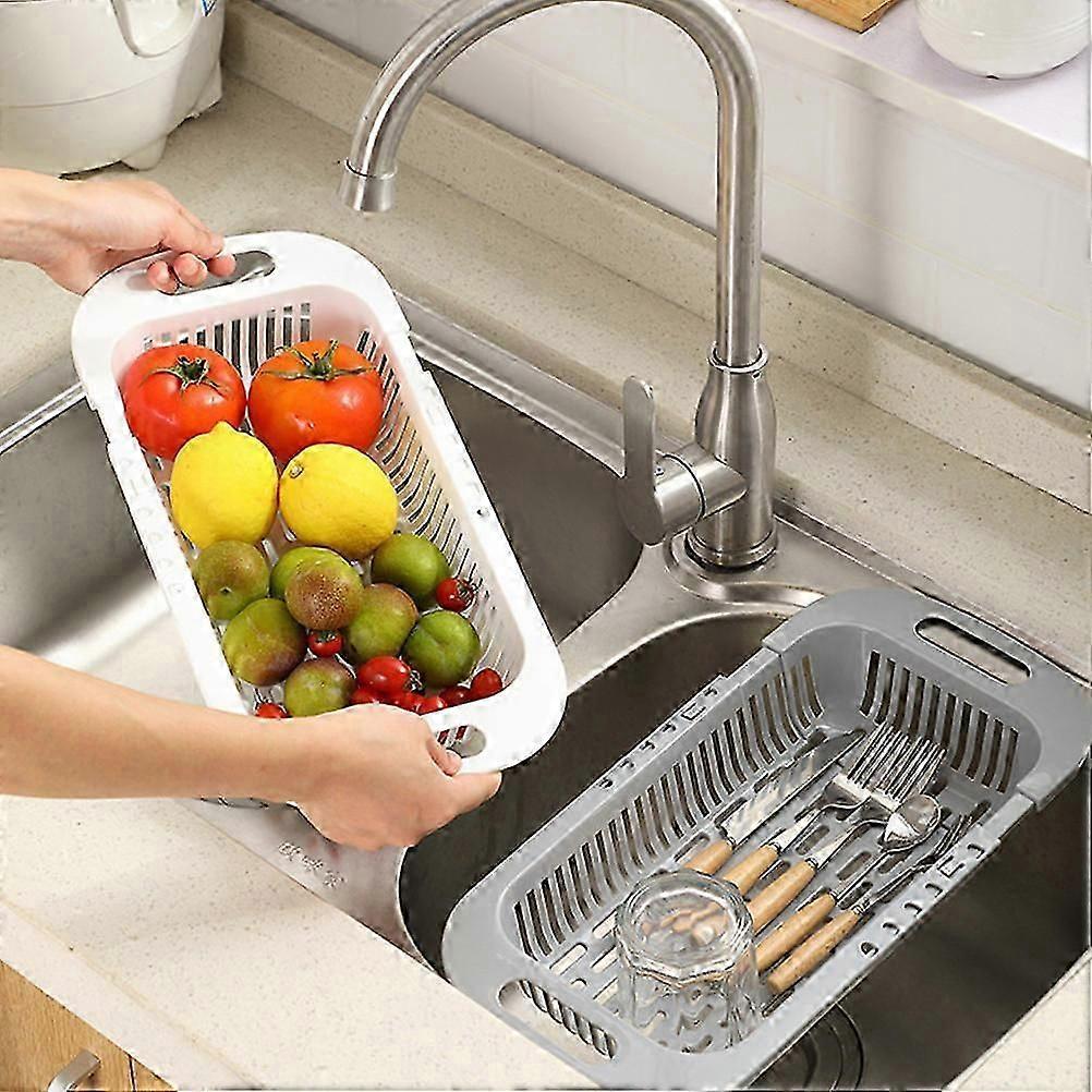 Retractable Basket Draining Basket for Kitchen Sink 2Pcs Kitchen Accessory