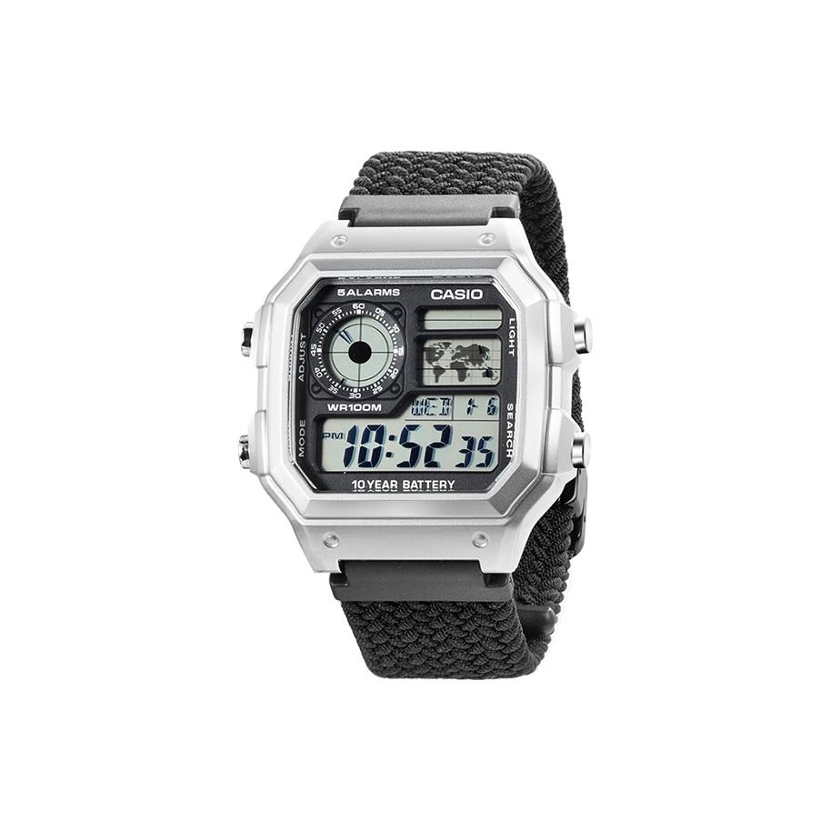 CASIO Unisex Silver Watch AE-1200WHD-1A(Team788--) Black Regular Watch Box