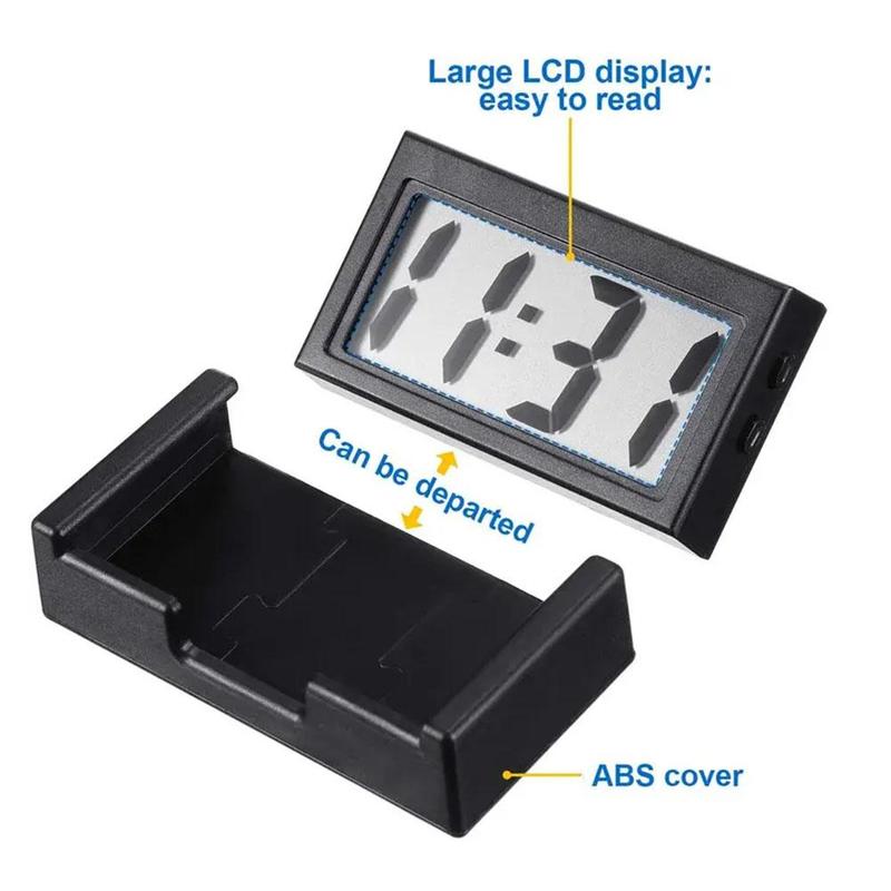 Mini Digital Clock Large Screen Car Dashboard Electronic Clock Self-adhesive Mini Clock Durable Car Clock