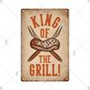 Dad's BBQ Party Metal Tin Plaque Retro Tin Signs Barbecue Rules Slogan Plate Vintage Grill Poster Yard Garden Kitchen Wall Decor