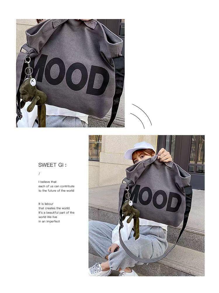 2024 Damen Umhängetasche aus Canvas: Große Kapazität, Koreanischer Stil, Vielseitig für Studenten