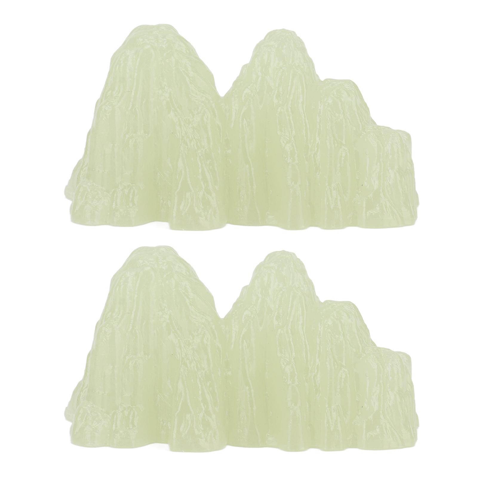 

2Pcs Green Fluorite Mineral Crystal Specimen Desktop Simulation Super Bright Luminous Decorative Rockery Fish Tank