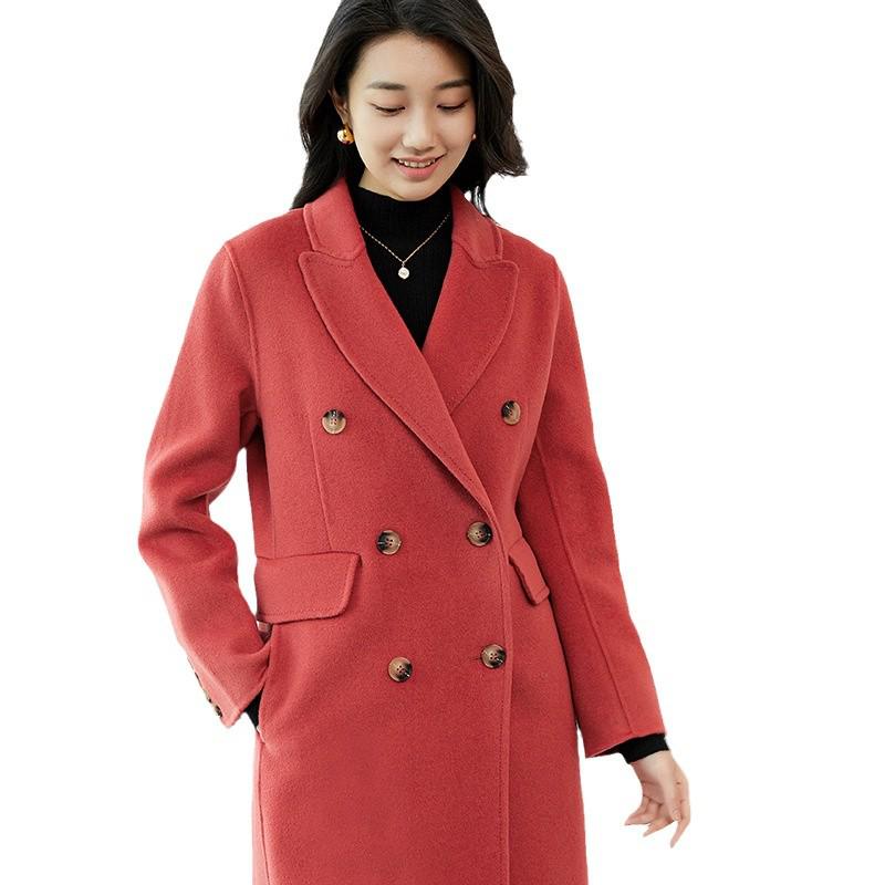 2024 Women's Mid-Length Double-Sided Wool Coat - Autumn/Winter Collection