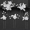 Five-Piece U-Shaped Flower Leaf Hairpin Set for Brides