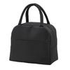 Black Double Layer Wood Grain Bento Box Microwave Safe Large Capacity Lunch Container with Thermal Bag