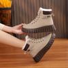 Winter High Top Velvet Boots for Female Students, Thick Soled Casual Warm Street Boots