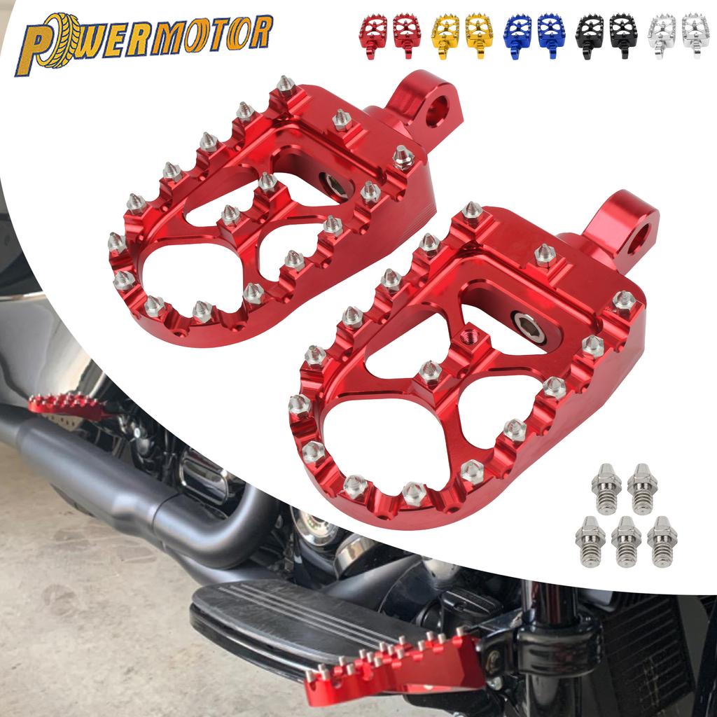 For Harley Sportster XL 883 1200 Dyna Street Bob Motorcycle FootPegs Foot Pegs 360° Roating Foot Pegs CNC Aluminum Wide Fat Part