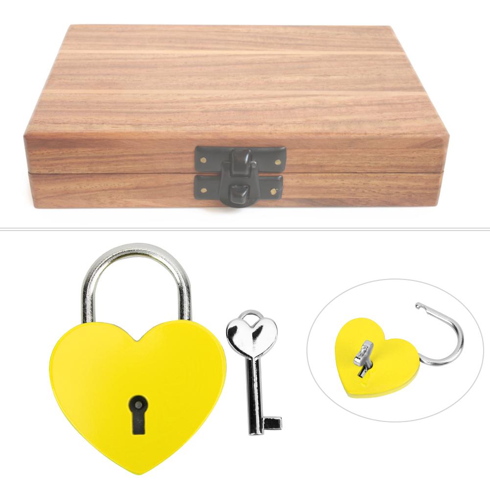 Heart Lock Metal Colorful Exquisite Padlock Household Craft Supplies with Key 45x59mm