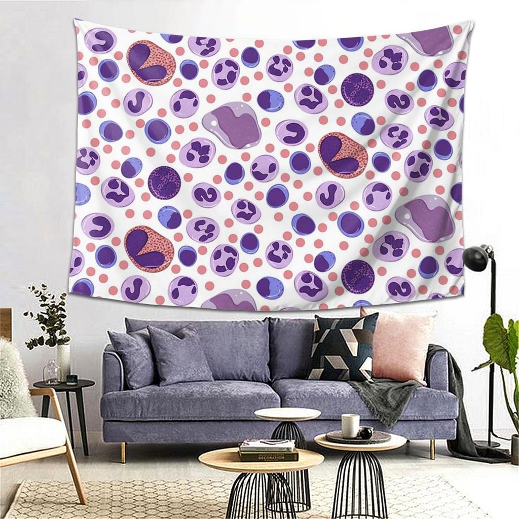 Large White Blood Cell Pattern Tapestry Decoration Art Aesthetic Tapestries for Living Room Bedroom Home Wall Cloth Wall Hanging