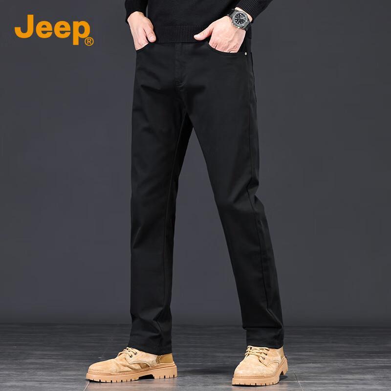 JEEP Men s Cotton Blend Stretch Straight-Leg Casual Business Pants 38