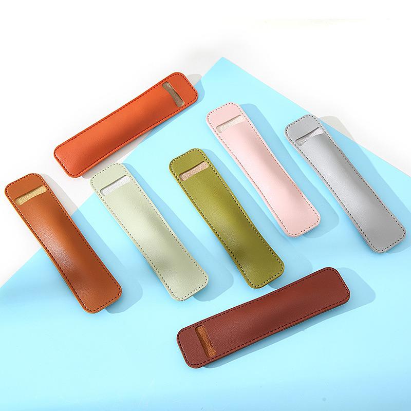 Leather Pen Case - Solid Color Fountain Pen Cover, Soft Microfiber Storage for Student Stationery