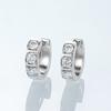 Sparkling Jewelry D Color Black 3.0mm 0.1ct Moissanite Diamond 925 Sterling Silver Huggie Hoops Stud Earrings for Men