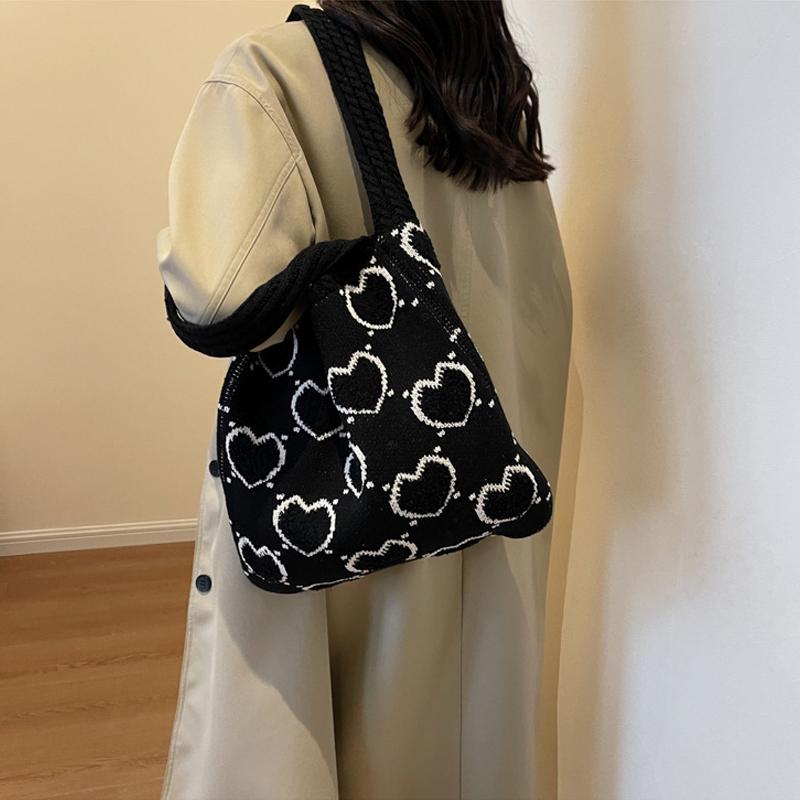 Vielseitige Stricktasche Stricktasche Liebe Umhängetasche Handtasche Einkaufstasche