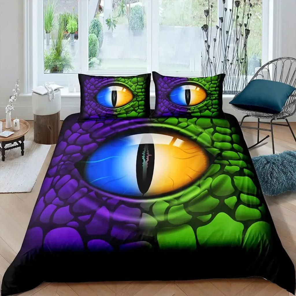 Luxury New 3D Print Crocodile Duvet Cover Set Wild Alligator Pattern Bedding Set Wildlife Style Horror Animal Theme Twin Cover