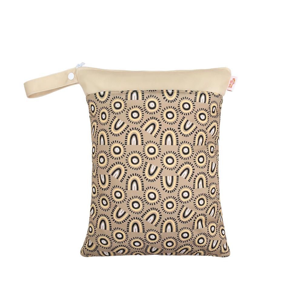 Waterproof Reusable Cloth Bag with Zipper Pocket and Handle - Fashionable Sun Burst Design, Suitable for Beaches, Swimming Pools, Gyms, Yoga