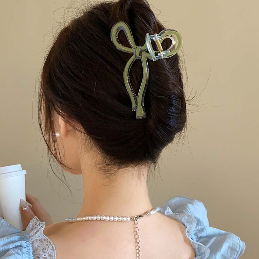 Grab Clip Bowknot Hair Claw Large Bow Shark Clip Sweet Bow Claw Clip Ladies